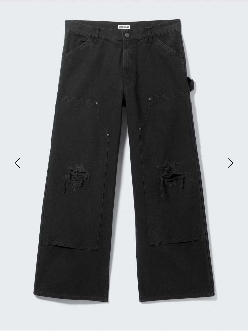 Weekday LOW RISE LOOSE FIT WORKWEAR TROUSERS Black 52